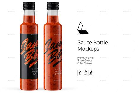 hot sauce bottle mockup|chili sauce packaging mockup.